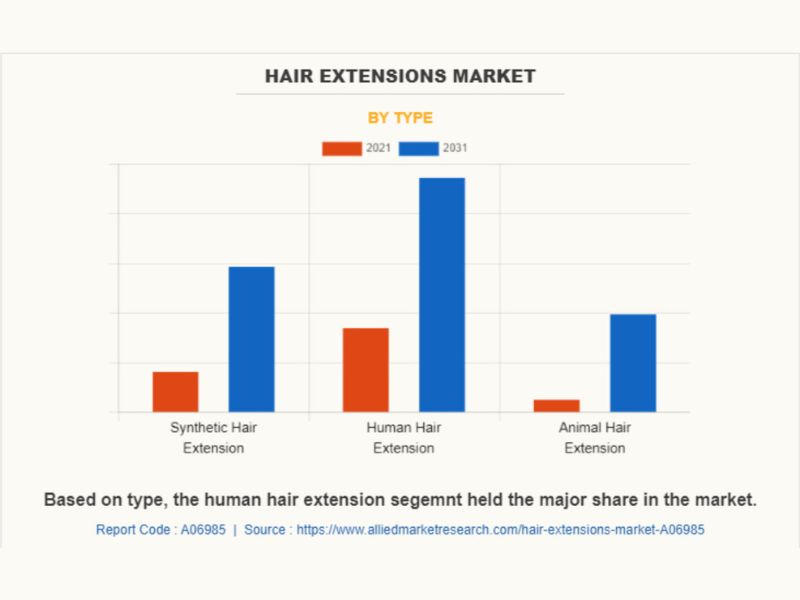 The human hair extensions segment held a significant market share in the hair extensions market in 2021