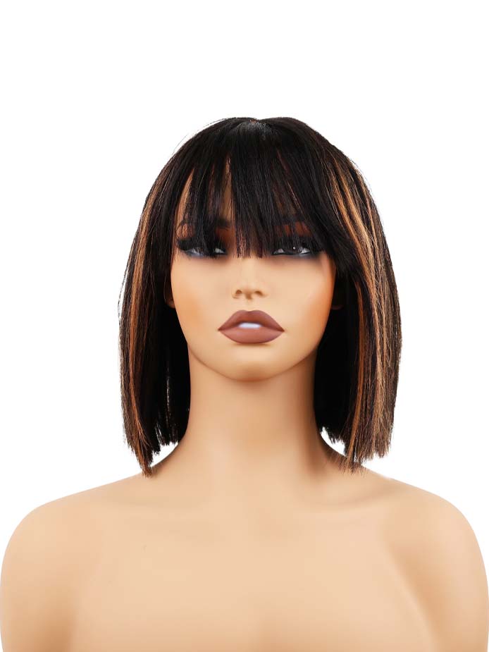 BIG G Hair 10 Inch, Piano #MB/30 Yaki Middle Part Vietnamese Human Hair HD Lace Closure Wigs