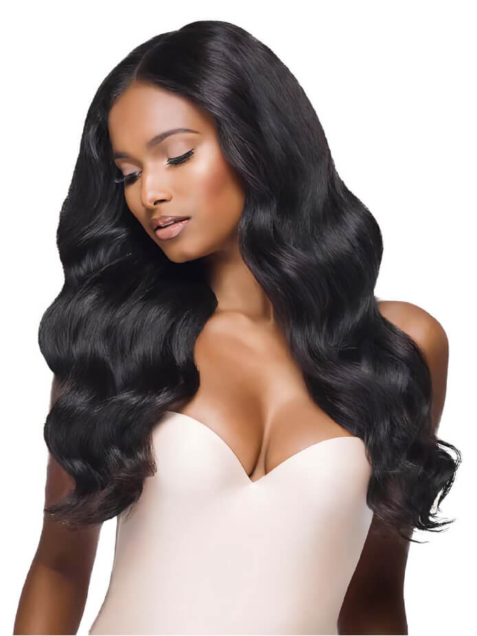 BIG G Hair HD Lace Closure 5x5 Invisible Knots Lace Closure with 3 Bundles, Vietnamese Water Body Wave 100% Human Remy Hair Natural Color