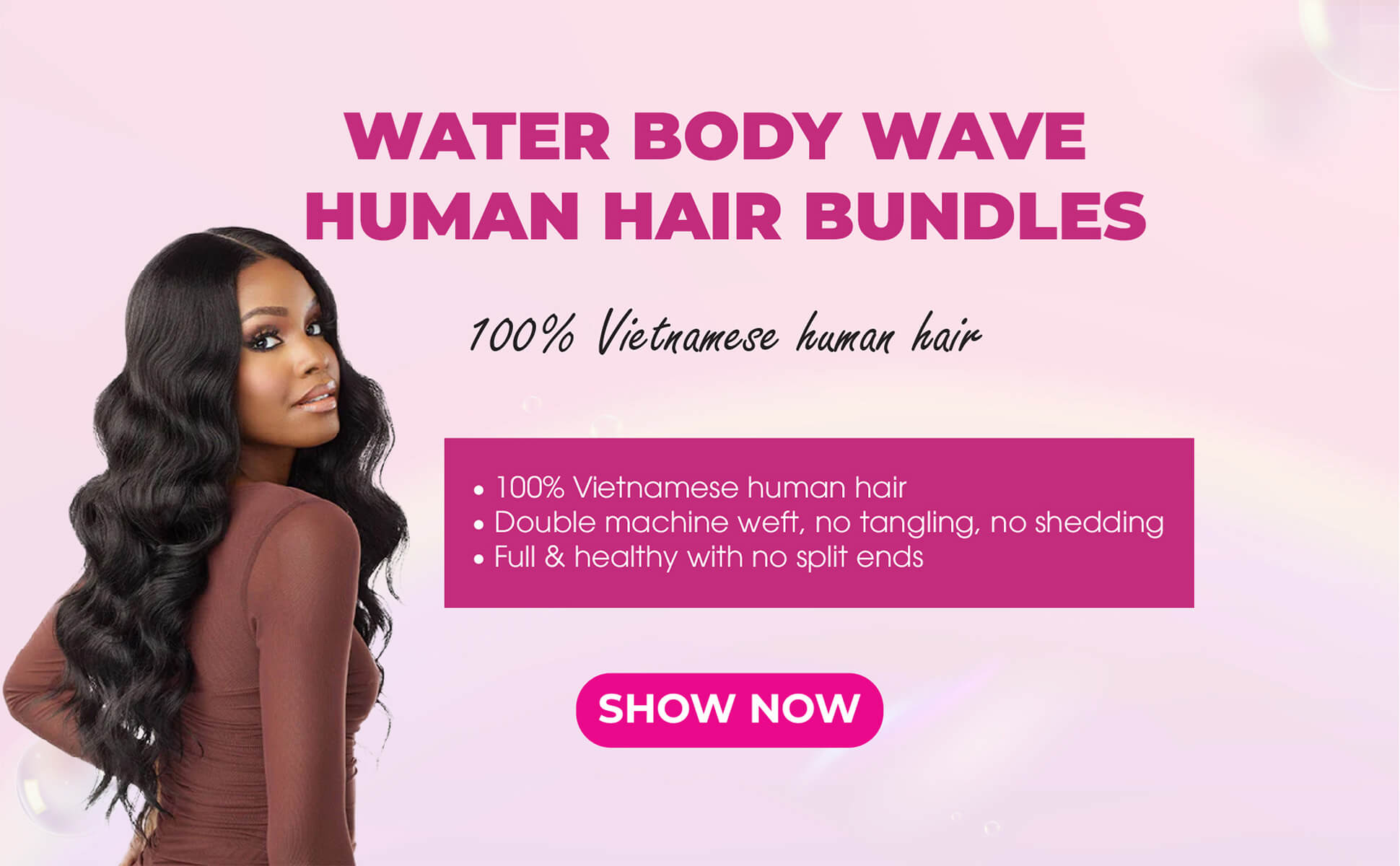 Water Body Wave Human Hair 4 Bundles weft