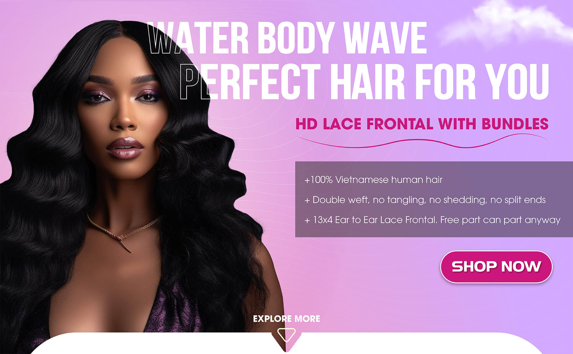 Vietnamese Water Body Wave 13x4 Ear to Ear Lace Frontal With 3 Bundles