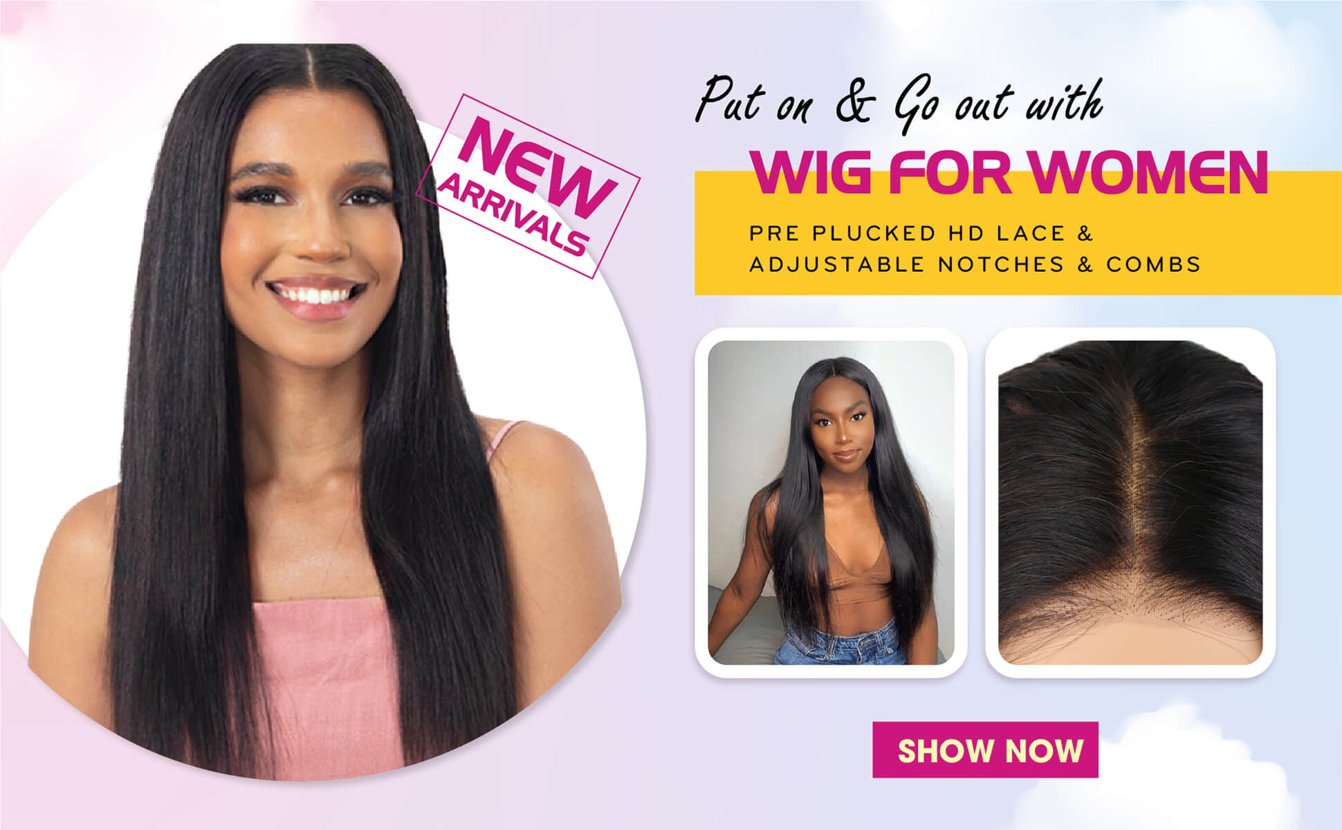 BigG Hair Natural #1B Color Straight Middle Part Vietnamese Human Hair 13x4 HD Lace Frontal Wigs