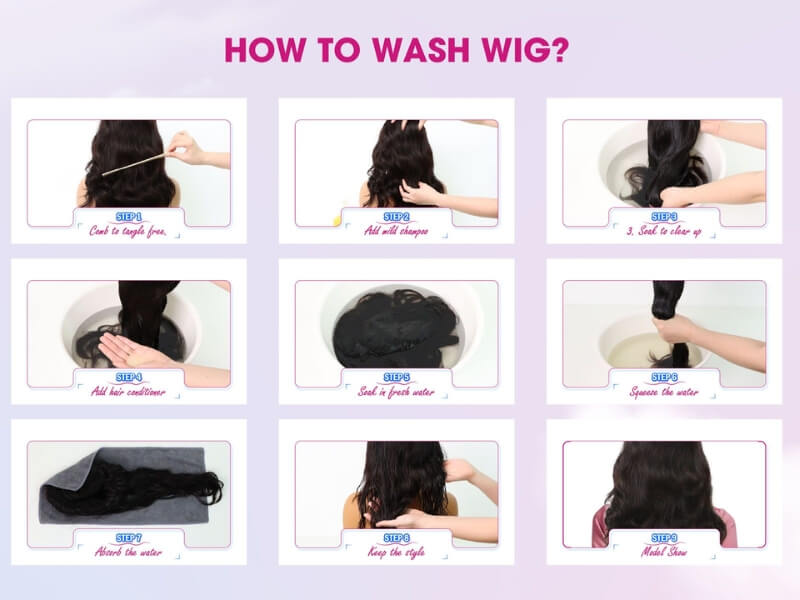 How to wash human hair wigs step by step?