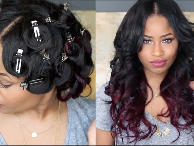 How to curl human hair wig by using pin curls