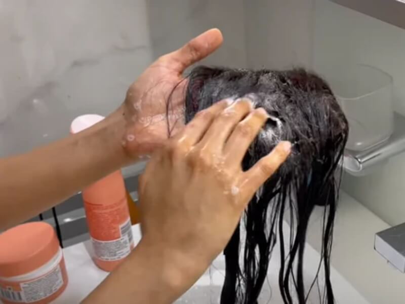 Step 1: Gently wash your hair with a gentle, sulfate-free shampoo