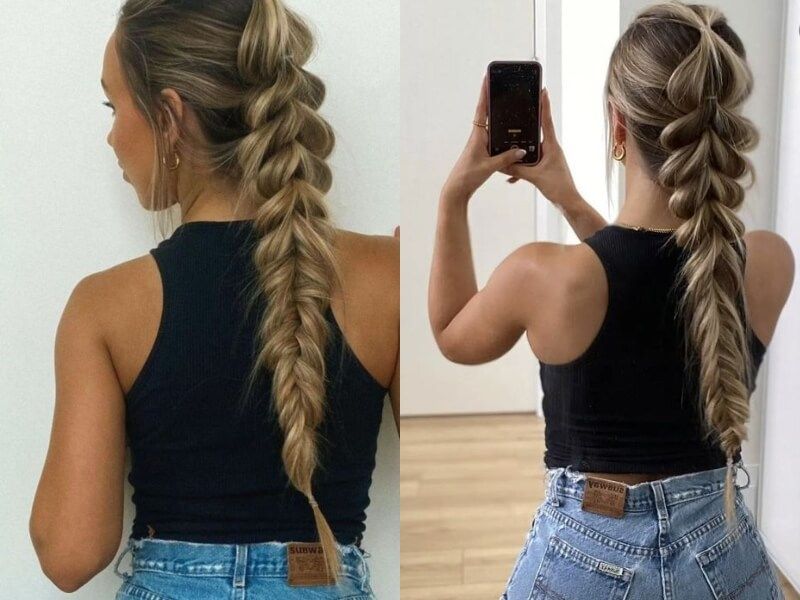 Fishtail hairstyle