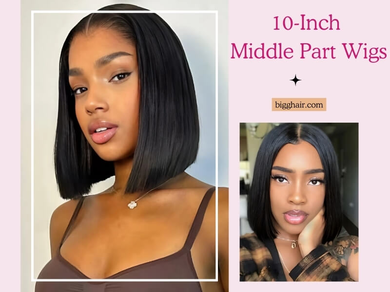 The middle part wig offers a balanced, symmetrical appearance that frames the face evenly.