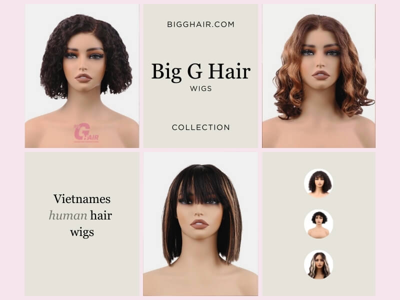 Big G Hair offers a variety of 10-inch human hair wigs and many more styles.