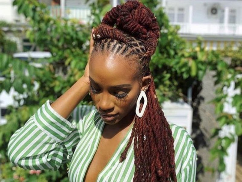 Barrel Twist Locs styles with Accessories