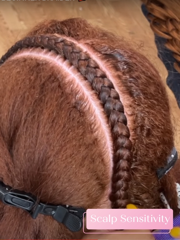 Box braids create a knot at the base of each braid, which can cause tension and discomfort.