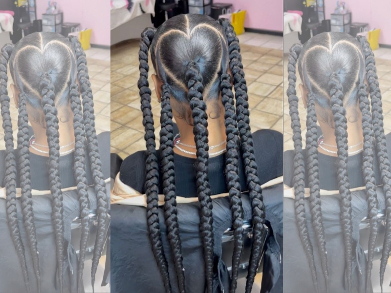 Hairstyle Jayda Wayda braids with heart