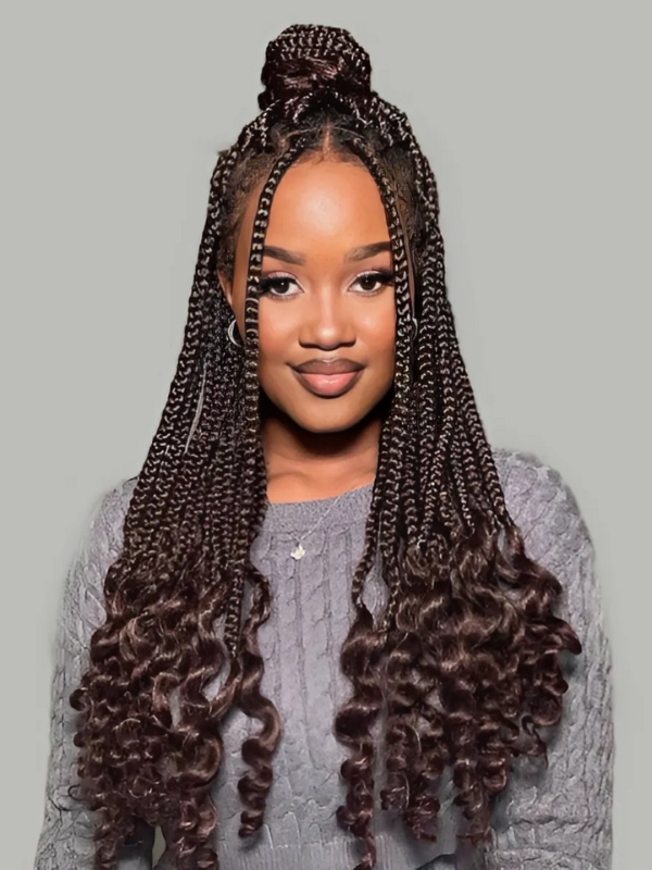 Half-Up, Half-Down Box Braids