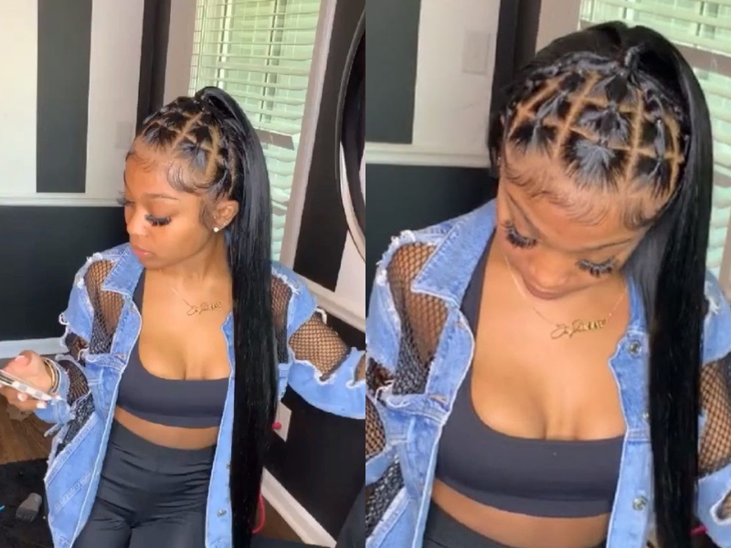 Half-up, half-down braids