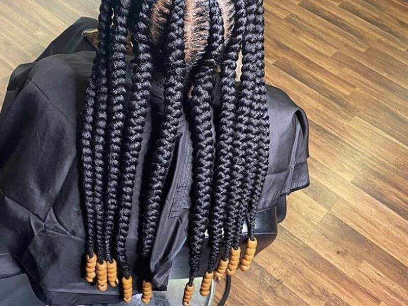 Pop Smoke braids with beads