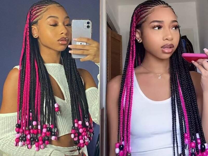 Pop Smoke braids with accessories and extensions