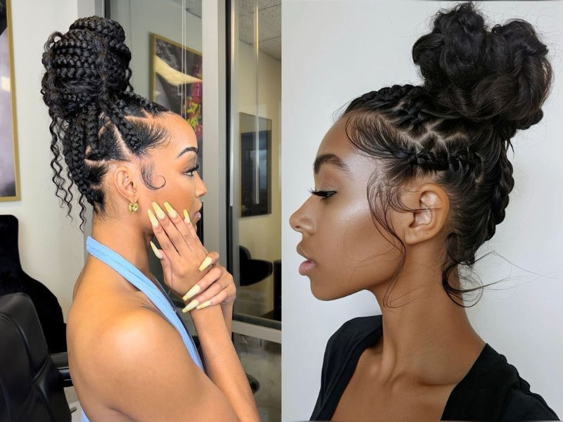 Side braid updo hairstyles