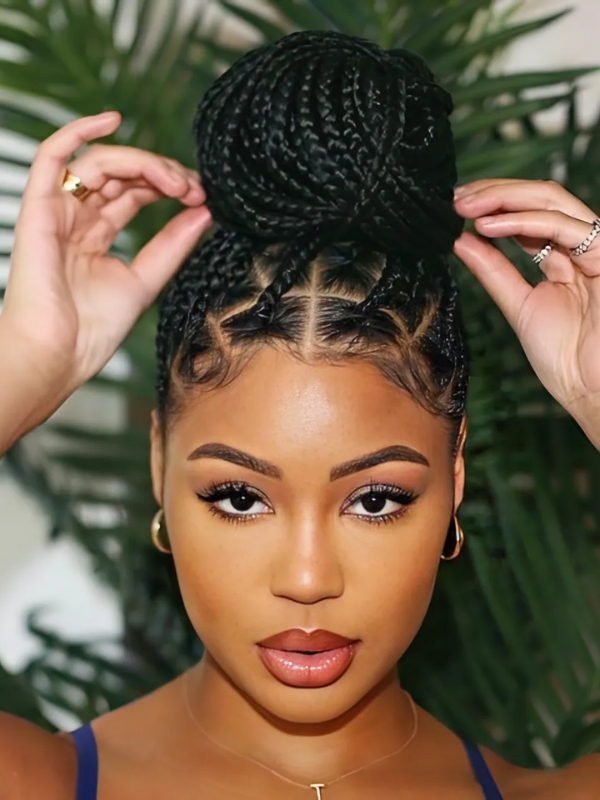 This style can be fashioned into various updos, such as buns, twists, or braided arrangements.