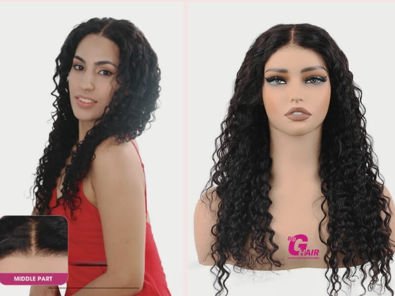 Deep wave hair features a classic, bouncy wave pattern with a smooth, uniform texture.